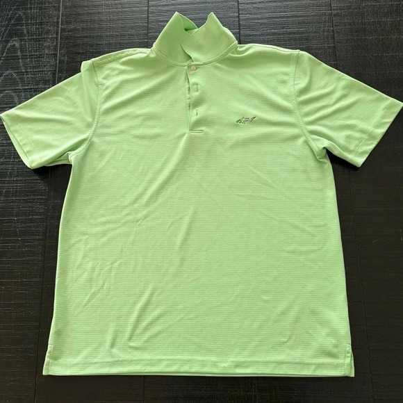 Greg Norman Shark Logo Green ripple Golf Polo Light Green Medium - Picture 1 of 8